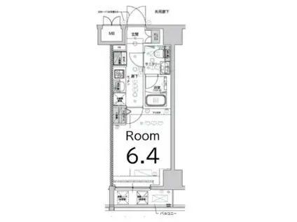 CREST TAPP新横浜(1K/2階)の間取り写真