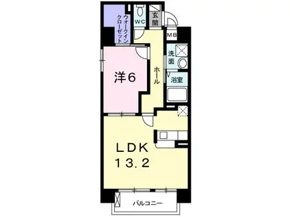 RUTS 総社本町(1LDK/2階)の間取り写真