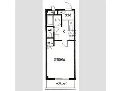 ガーデンハウス(1K/2階)の間取り写真