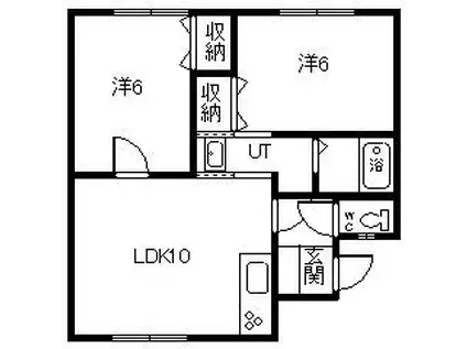メリット611(2LDK/2階)の間取り写真