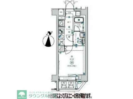 スクエアシティ鶴見リバーサイド(1K/3階)の間取り写真