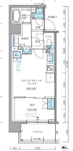 パークアクシス新大橋(1LDK/11階)の間取り写真