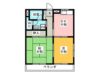 M.みずほIII(2DK/3階)の間取り写真
