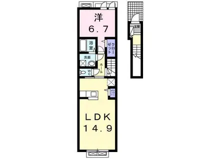 スペリアージュ(1LDK/2階)の間取り写真