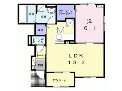 ヴィラ アネラ(1LDK/1階)の間取り写真