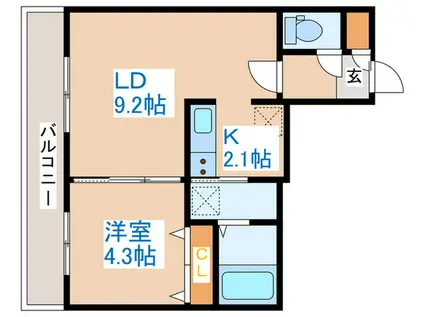 シティプラザW24(1LDK/4階)の間取り写真