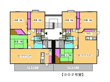 ロイヤルハイツ(3LDK/4階)の間取り写真