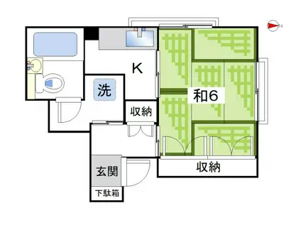 梅村ビル(1K/4階)の間取り写真