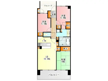 グランループ(3LDK/8階)の間取り写真