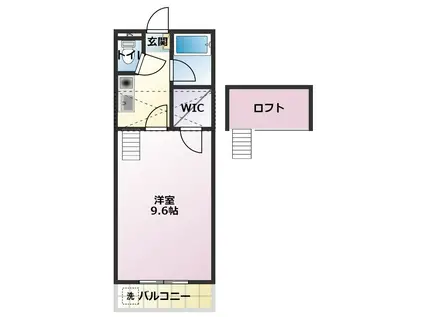 セザンヌ大岩(1K/2階)の間取り写真