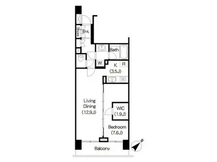 BRILLIA IST三軒茶屋アイビーテラス(1LDK/8階)の間取り写真