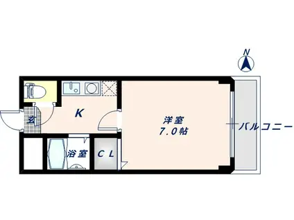 アクアコーポ(1K/4階)の間取り写真