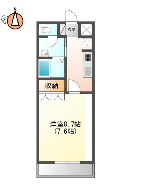 エクセルコート南島田(1K/2階)の間取り写真