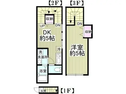 アイコート永福町(1DK/3階)の間取り写真