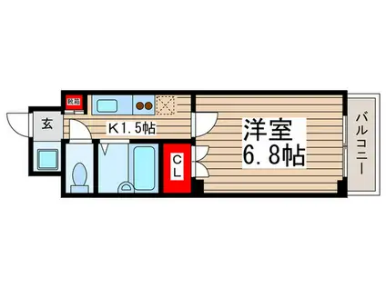 キャッスルコート(1K/2階)の間取り写真