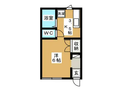 Mクレール(ワンルーム/1階)の間取り写真