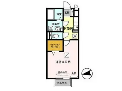 セントヒルズ(1K/2階)の間取り写真