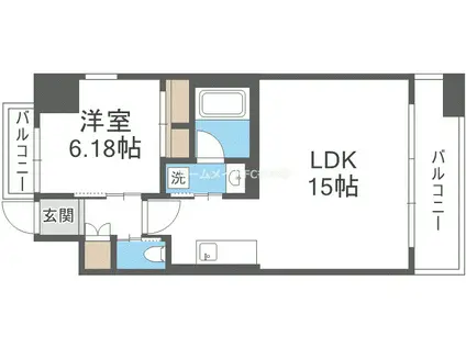 プレジオ帝塚山(1LDK/3階)の間取り写真
