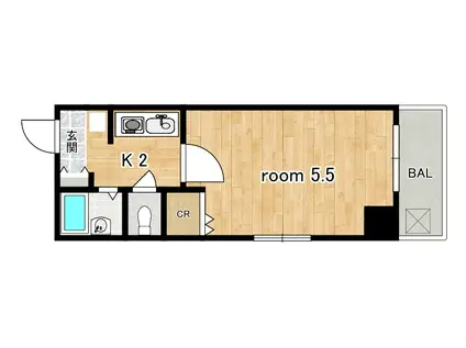 セレーノ井田(1K/4階)の間取り写真