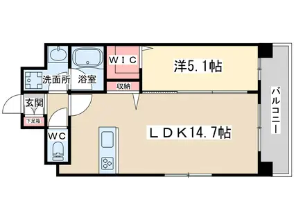 グランフルーヴ(1LDK/6階)の間取り写真