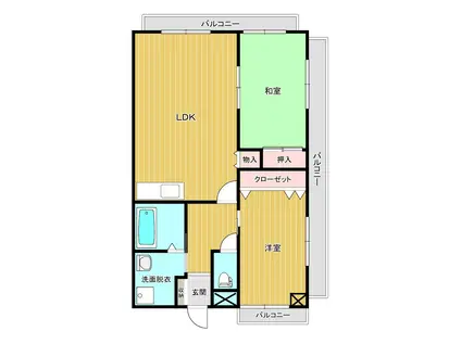 マウンテン・ヒル五番館(2LDK/6階)の間取り写真