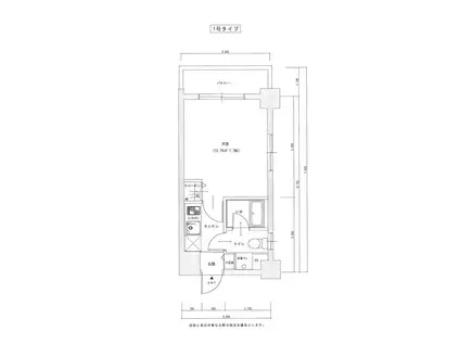 テングッド昭代(1K/6階)の間取り写真