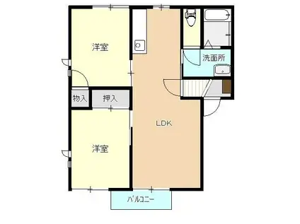 アルカディ21 II(2LDK/2階)の間取り写真