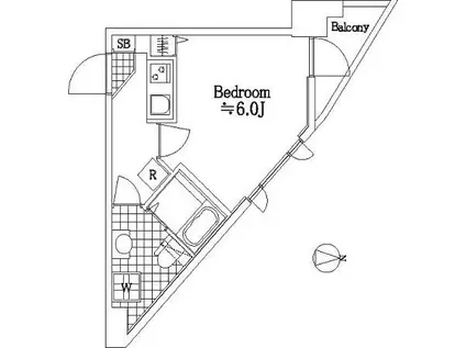 ロイヤルアメニティー西戸山(1K/6階)の間取り写真