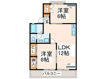 セジュールHAYASHI(2LDK/2階)の間取り写真