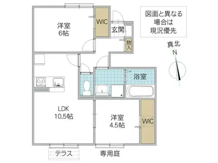 PRESTIGEA(2LDK/1階)の間取り写真