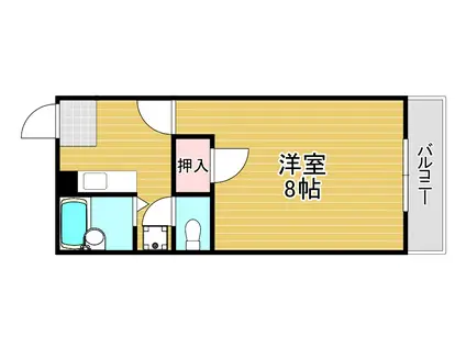 亀甲ハイツ(1K/4階)の間取り写真