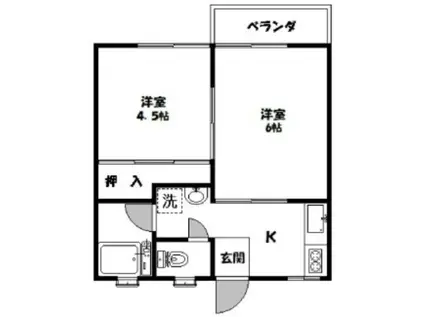 マキハイツ(2K/2階)の間取り写真