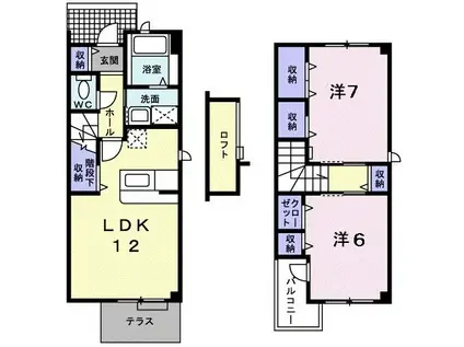 ファイン カレッジ(2LDK/1階)の間取り写真