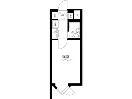 パークウェル大崎(1K/1階)の間取り写真