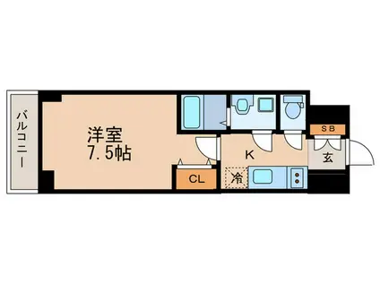 エスリード京都吉祥院(1K/4階)の間取り写真