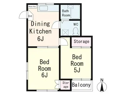 ハイツ平井(2DK/2階)の間取り写真