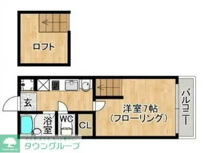 アスピラシオン・マーレ今宿(1SK/1階)の間取り写真