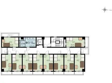 シェアス五反野(ワンルーム/4階)の間取り写真