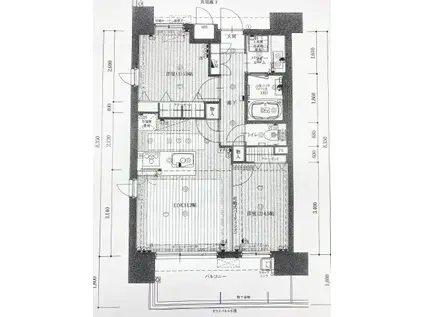 パルティール植田(2LDK/12階)の間取り写真