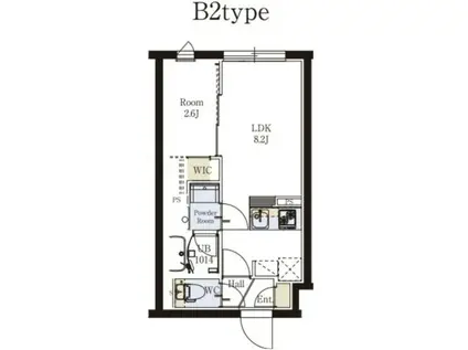 プロスタイルウェルス東武練馬II(1LDK/1階)の間取り写真