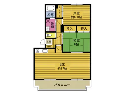 スペリオルS2(2LDK/1階)の間取り写真