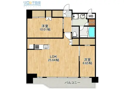 プレジオ宝塚ASIAN(2LDK/4階)の間取り写真