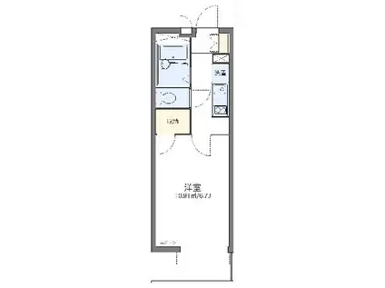 レオパレスMAKEARROWIII(1K/1階)の間取り写真