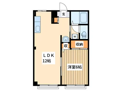 セラミックハイツ日吉(1LDK/1階)の間取り写真