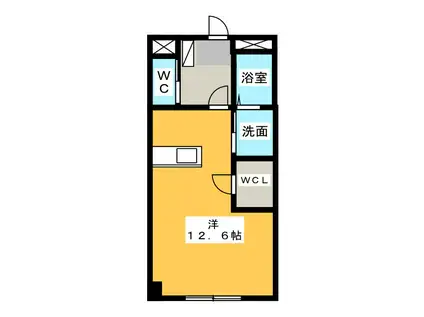 ラス・カサス(ワンルーム/3階)の間取り写真