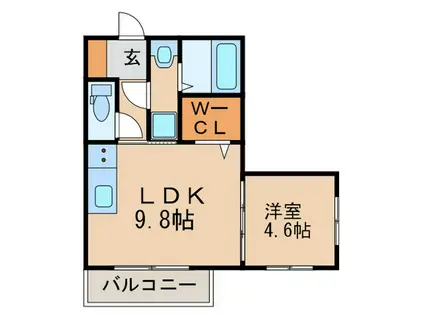 セジュールモンド(1LDK/3階)の間取り写真