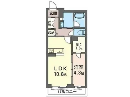 フォンタ―ナ 鈴谷(1LDK/1階)の間取り写真