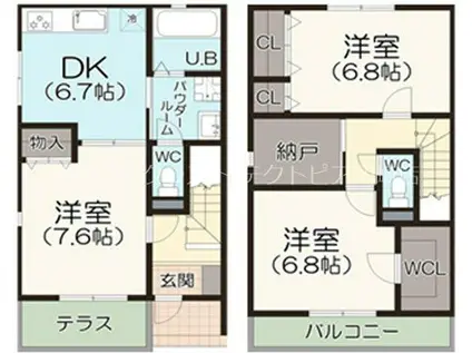 LANGE VERT(3DK/1階)の間取り写真