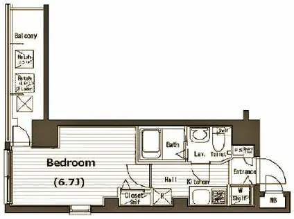 ガラ・シティ横浜西口(1K/10階)の間取り写真