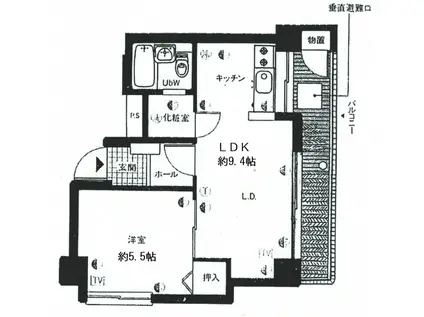 ポニーハイツ15(1LDK/1階)の間取り写真